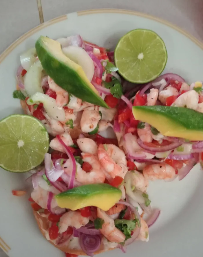 Tostadas de camarón